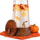 FOODLE Glass Drink Dispenser with Spigot - Beverage Dispenser with Stand