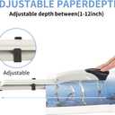 Long Reach Stapler,with 2000 Staples & Stapler Remover Full Strip20-25 Sheet Capacity,with Built-in Ruler and Adjustable Locking Paper Guide, Gray