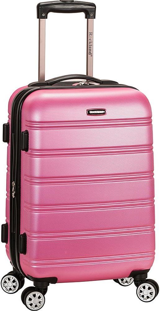 Rockland Melbourne Lightweight Expandable Hardside Spinner Wheel Luggage in Pink (Carry-On 20")