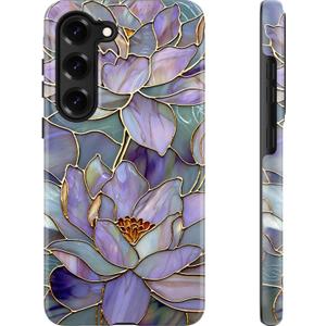 Esdot for Samsung Galaxy S23 Plus Case - Wireless Charging Compatible  Dual-Layer Soft Silicone + Hard Shell - Wildflower Design - Protective Phone Cover for Women Girls - Abstract Lotus