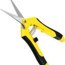 iPower 6.5 Inch Gardening Scissors Hand Pruner Pruning Shear with Straight Stainless Steel Blades, Yellow, 1-Pack