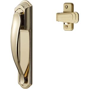 Ideal Security DX Pull Handle Replacement Set for Storm Door and Screen Door, Bright Brass