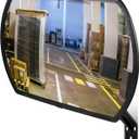 Geetery 2 Pcs 30" x 20" Garage Mirror Convex Security Outdoor Indoor Round Rectangular Acrylic Traffic Mirror Corner Blindspot for Wall Parking with Protective Film for Driveway