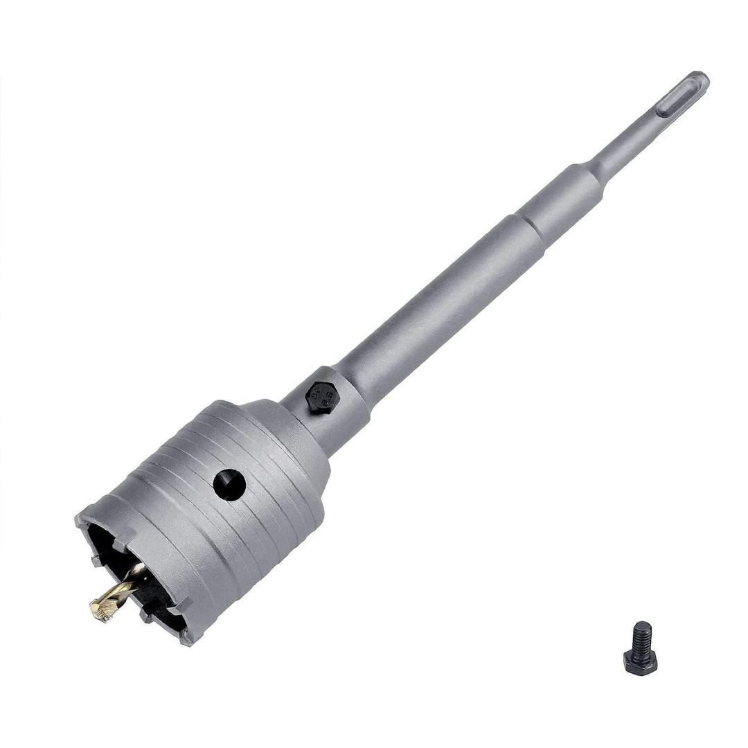 2.5 inch / 65mm Concrete Hole Saw with SDS Plus Shank Connecting Rod, GUICGOC Tungsten Carbide Teeth (7.7mm x 4mm) Cement Hole Saw for Concrete Cement Brick Wall Stone 65mm / 2.5 inch