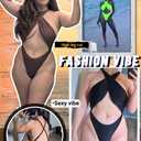 Kaei&Shi Sexy One Piece Swimsuit for Women,Cut Out Criss Cross Bathing Suit,Thong Monokini Swimsuits (Pink, L)