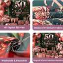 IndoTribe 50 and Fabulous Rose Gold Happy Birthday Banner 6x4ft 50th Birthday Decorations for Women Happy 50th Birthday Backdrop for Women 50 and Fabulous Birthday Decorations