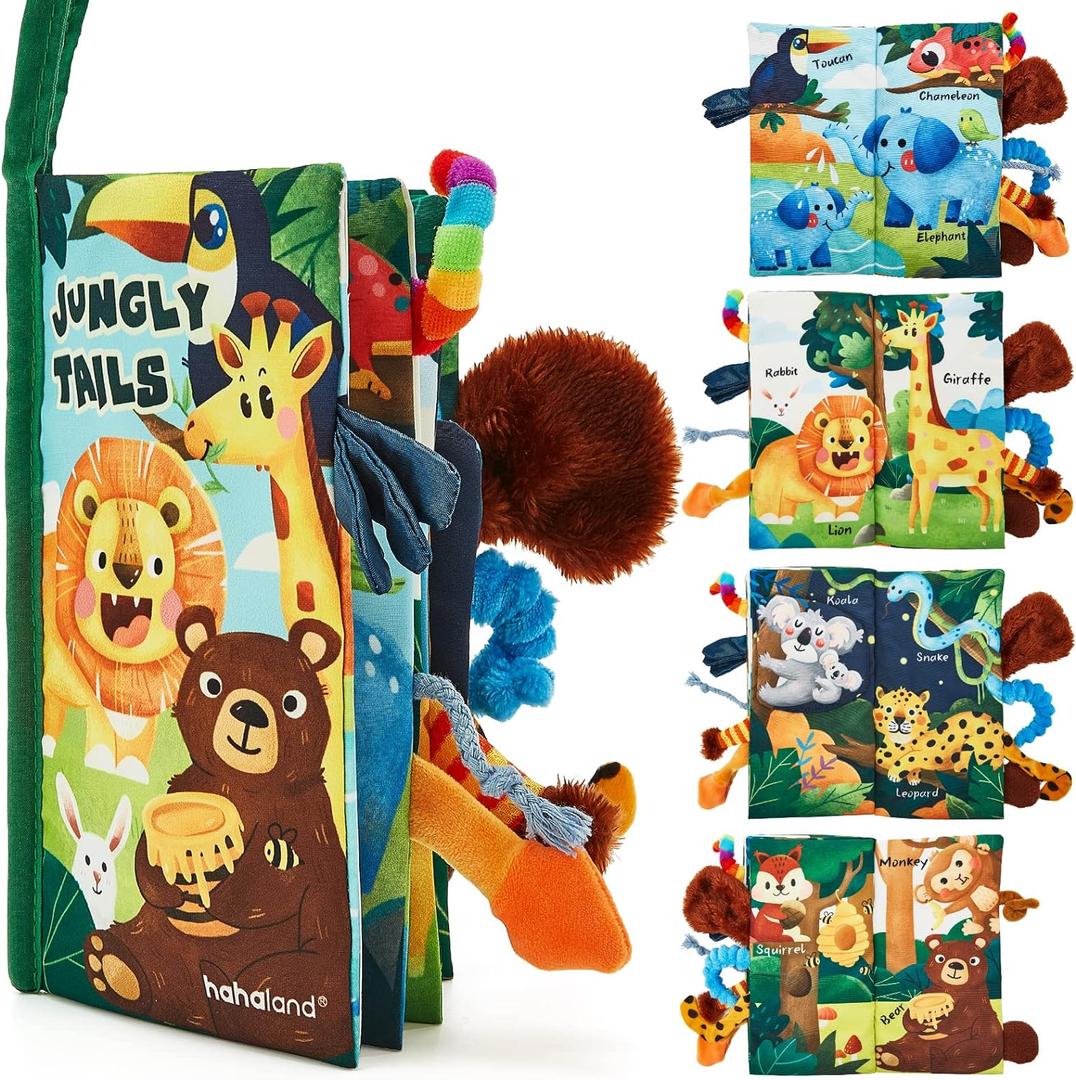 hahaland Baby Books 0-6 Months, Infant Tummy Time Toy High Contrast Sensory Toys 6 to 12 Months Touch Feel Book Babies Travel Toy Gifts for Boy Girl 0-3 Month Baby Shower Birthday Gifts (Single Book)
