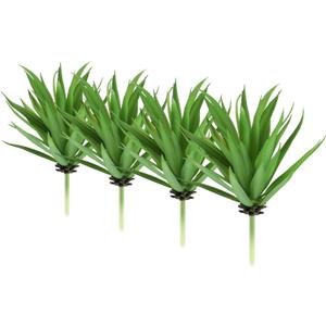 Jutom 4 Pcs Artificial Succulents Plants Faux Succulents Unpotted Yucca Real Touch Lifelike Agave Plant Fake for DIY Garden Home Office Outdoor Decoration (Green)