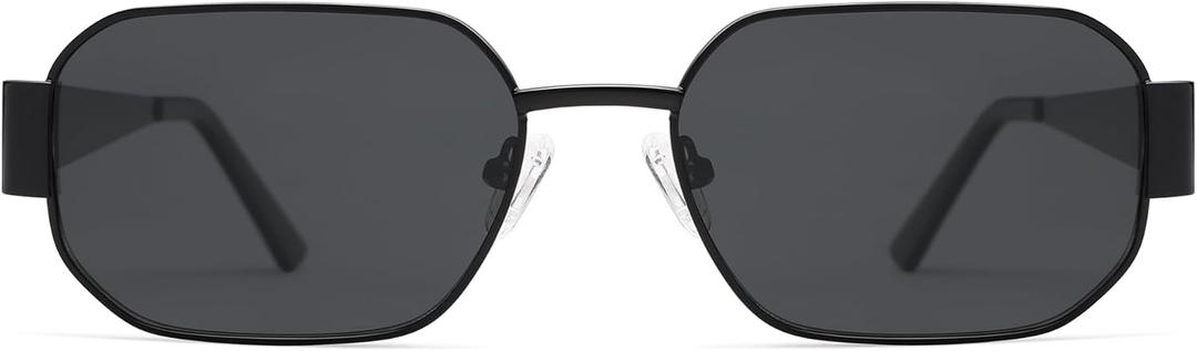 AMOMOMA Retro Rectangle Sunglasses for Womens 90s Y2k Narrow Square Sunglasses Metal Frame Polarized AM6641