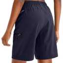 SANTINY Women's 5''/ 7''/9'' Hiking Cargo Shorts Quick Dry Lightweight Summer Shorts for Women Athletic Golf Zipper Pockets (Blue, XXXL)