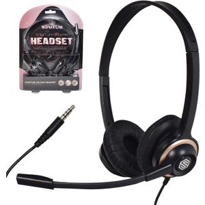 Headset with Microphone - Noise Canceling Computer Headset for Office, Meetings, Chat- Comfortable Over-Ear PC Headphones with Rotating Mic- 3.5 Jack for Universal Connectivity (1 Pack)