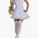 Blue Gingham Dress Y2k Women Halloween Costume Blue and White Checkered Plaid Dresses College Costumes Outfits 2024 Small