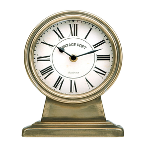 NIKKY HOME Vintage Gold Mantle Clock, Silent NonTicking Battery Operated Rustic Table Desk Shelf Clock for Living Room Decor