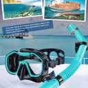 Snorkeling Gear for Adults Kids, Dry-Top Snorkel Set, 180Panoramic Wide View Diving Mask Breathing Freely Snorkel Mask for Snorkeling Scuba Diving Swimming Travel
