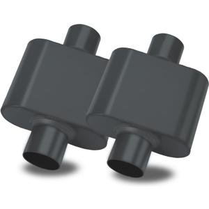 Pair of Single Chamber Performance Race Muffler 3" Center/Center Universal Steel Muffler (3 Inch)