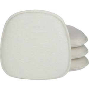 Klear Vu Gripper Non-Slip Mid Century Modern Shell Chair Cushion, Assembled in USA, Extra Thick Fill, Omega Upholstery Fabric, Set of 4 for Dining Room and Kitchen, 4 Count (Pack of 1), Ivory