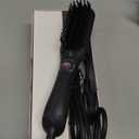 LANDOT Mini Hair Straightener Brush - Ionic Heated Straightening Brush for Frizz-Free & Smooth Styling, Compact Lightweight Dual Voltage Travel Flat Iron Comb, Black