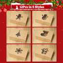 3 x COTOPHER 12Pcs Christmas Cookie Boxes with Window, 8x6x2.5 inch Brown Bakery Boxes for Gift Giving, Brown Cake Boxes Holiday Pastries Boxes for Cakes Muffins Donuts Chocolate Strawberries