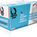 Hippo Sak - Tall Kitchen Garbage Bags with Ergonomic Handles - 13 Gallon Trash Bags - Super Strong, Patented Reinforced Bottom and Leak Proof Tall Kitchen Trash Bags - Heavy Duty Trash Bags (90 Count)