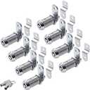 Tubular Cam Lock, Keyed Alike Removable Key RV Compartment Storage Lock Cabinet Locks (5/8 Inch 90, Chrome , 8 Pack)