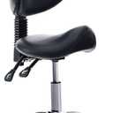 Saddle Stool with Wheels Ergonomic Rolling Chair for Nail Tattoo Artist Barber Dentist Clinic Shop Home Massage Facial Office,Adjustable Hydraulic Stool (Black), 20.4*20.4*38.78