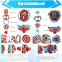Gyros Turbos Set, 4D Arena Metal Fusion Battles Gyros, with Battling Top Launcher, Gift Sets for Kids,B163+B173-1