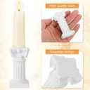 Reallnaive 10 Pcs Roman Pillar Candle Holders Mini Greek Columns Roman Pillar Candle Stands Resin Candlestick Rack Miniature Figurine Base Stigma Decoration for Wedding Christmas Table Decor