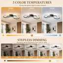 Modern LED Ceiling Light 31.5" Dimmable Ceiling Light with Remote & APP Control, 3000K-6000K Flush Mount Ceiling Lamp for Kitchen Living Room Bedroom (Black)