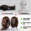 obeoby Wig Stand, Portable Wig Holder Wig Head Stand for All Wigs Travel Wig (black (6 pack))