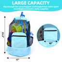 Anandming Beach toy bag，mesh backpack for beach,Shell Collecting Bag Shelling Tools,Beach Must Haves Sand Box Toys Seashell Bags，Waterproof Swim Mesh Beach Bag(1pcs Pink+1pcs Blue)
