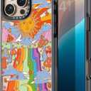 Compatible for iPhone 16 Pro case Cute - Durable Shockproof 6.6 ft Drop Impact Phone Case - Black Funny Mushroom Design for iPhone 16 Pro 6.3"