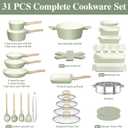 Pots and Pans Set Nonstick, Umite Chef 31-Piece Induction Cookware & Bakeware Set with Frying Pans, Saucepan, Grill Pan, Baking Sheet & Utensils, PFOA-Free Kitchen Starter Set (Sage Green), Extra Large