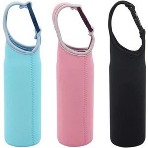 Water Cooler Bottle Cover Sleeve Can Cooler Cover insulators Collapsible Drink Bottle Neoprene Cover Protecter Holder Strap for Outdoor (Black+Blue+Pink)