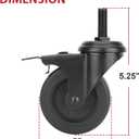 74064 Caster Wheels for Pit Boss Grill, 3" Locking Wheels Replacement for Pit Boss Pro Series 1100-PS1, Austin XL, Louisiana & Others Pellet Grills, 2 Pack