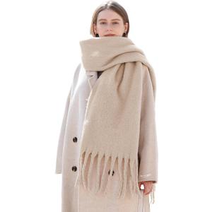 Wander Agio Cashmere Feel Scarf Long Pashmina Shawls and Wraps for Women Large Blanket Scarves Solid Apricot 