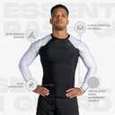 Sanabul Essential Long Sleeve Compression Training Rash Guard for MMA BJJ Wrestling Grappling and No Gi Jiu Jitsu Rashguard - White, Small