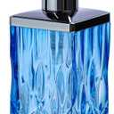 10Oz Blue Glass Soap Dispenser with Silver Pump,Lead-Free Thick-Cut Glass,Countertop Soap Dispensers for Bathroom & Kitchen,Square