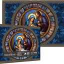 Stained Glass Nativity Scene Puzzle for Adults 1000 Pieces, Christian Art Jesus Jigsaw Puzzles, Religious Cross Puzzle as Home Decor