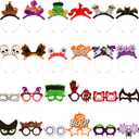 24 Pcs Halloween Glasses & Headbands Set - Adult Funny Glasses: Pumpkin, Spider, Bat, Witch, Ghost Paper Party Eyeglasses for Decoration & Party Favor Accessories
