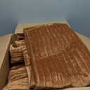 Velvet Oversized King Size Quilt Set 3 Pieces Striped Bedspread All-Season Bedding Set Soft Comfort Coverlet 120x120 with 2 Pillowcases 20x36, Caramel