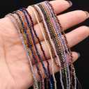 10 Strands Artificial Color Plating Faceted Beads Synthetic Colorful Crystal Beaded for Jewelry Making Necklace Decoration 3mm