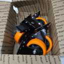 4" Caster Wheels, Casters Set of 4 Heavy Duty - Orange Polyurethane Castors, Top Plate Swivel Wheels, 4-Pack Industrial Casters with Brake, Locking Caster for Furniture and Workbench