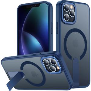 iPhone 14 Pro Max Case with Kickstand, Compatible with MagSafe, [Invisible Stand] Anti-Slip Shockproof Military-Grade Protection, Magnetic Protective Phone Case for iPhone 14Pro Max, Blue