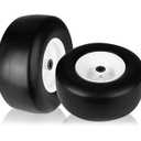 2Pcs 13x6.50-6" Flat Free Tire and Wheel, 13x6.50-6 Zero Turn Mower Tires, Smooth Tread Lawn Mower Tire with Rim for Commercial Grade Lawn Mowers Deck 66"& Below | 4-7.1" Centered Hub | Bore ID 5/ 8"