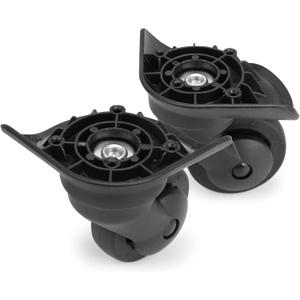 Domiella 1 Pair Luggage Replacement Swivel Caster Wheels, 360-Degree Rubber Trolley Wheel Kit for Suitcase Repair and Travel, DL076