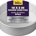 Wilton 10 in. Round Cake Pan, 3 in. Deep Aluminum Bakeware for Tall Cakes, Rust-Resistant, Even Heating, Professional Quality