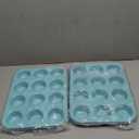 2-Pack Blue 12-Cup Non-Stick Muffin Pan | Healthy Baking | Easy Cleaning Muffin Tin | Durable & Versatile Muffin Cup | Perfect for Mini Cupcakes (Blue)