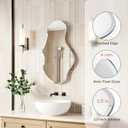 USHOWER Irregular Wall Mirror 20"x36", Frameless Wavy Mirror with Beveled & Polished Edge, Wall Mirrors Decorative for Bathroom, Bedroom, Living Room, Entryway, Cloakroom Renovation