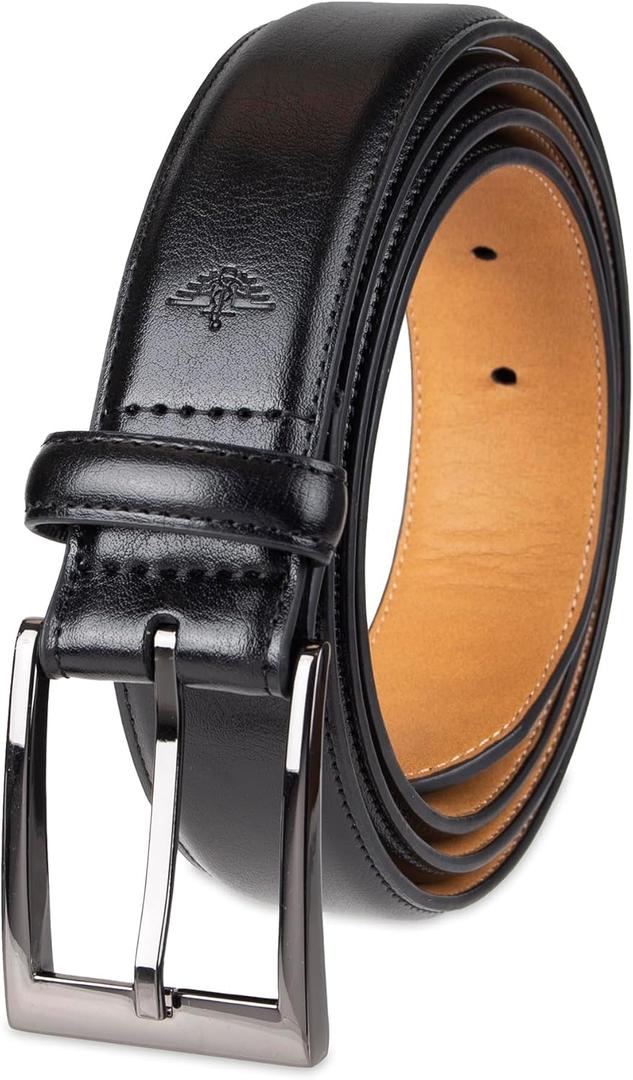 Dockers Men's Classic Leather Dress Belt (40, Deep Black)