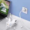 Universal 100V-220V Travel Converter250W Voltage Converter with 2 USB and 2 USB-C Charging Ports and 3 AC Plugs for curlers, straighteners, Included Plugs are Type A, C, D, G, I, L